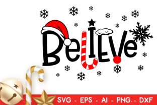 Believe Christmas Cut File Vector for Crafts & Graphics