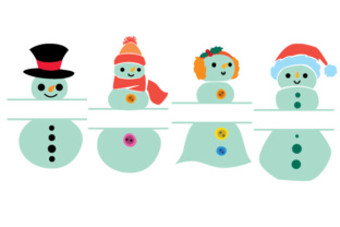 Christmas Crafts: Snowman Split Design Monogram Frames