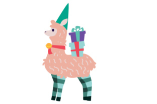 Elf Llama: A Charming Christmas Craft Design Asset