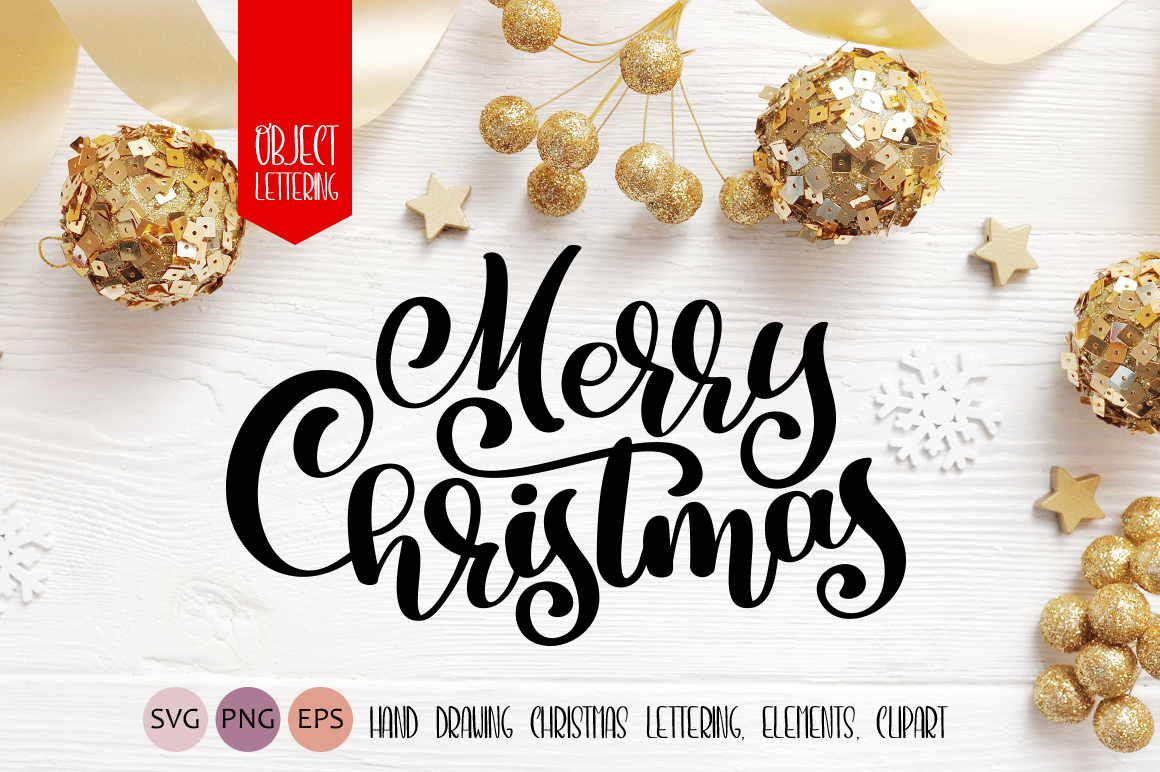 Hand Drawn Christmas Lettering for Graphics and Crafts