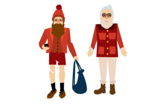 Hipster Santa Design Set for Festive Crafts and Christmas Branding