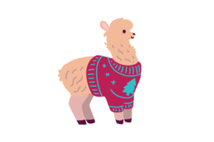Llama with Ugly Christmas Sweater: A Festive Craft Design