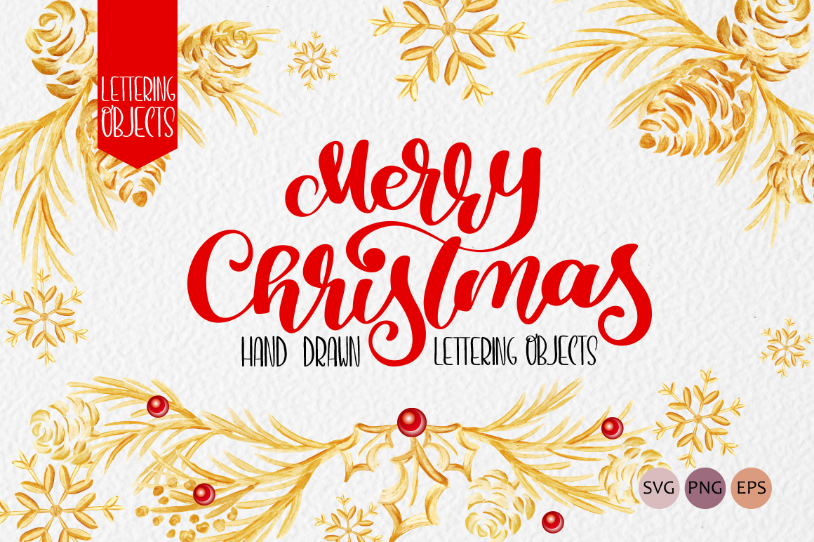 Merry Christmas Hand Drawn Lettering: A Crafts Graphics Gem