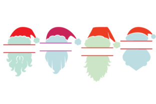 Santa Claus Split Design Monogram Frames for Christmas Crafts