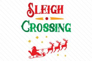 Sleigh Crossing: A Festive Graphic for Christmas Crafts